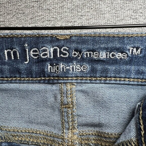 Maurices Jeans Women Size L Blue Skinny High Rise Button Fly Stretch Curvy - Picture 5 of 16